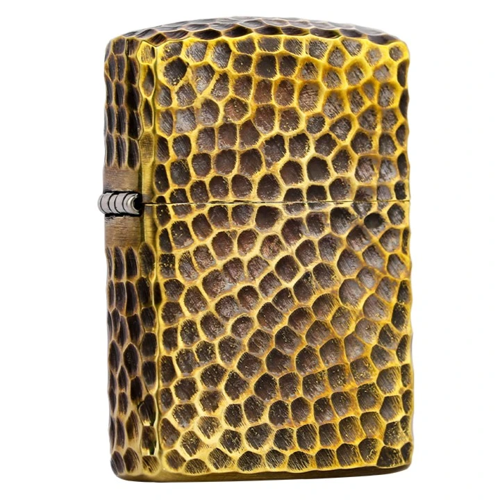 ZIPPO/之宝打火机陨石坑黄铜原装正品经典花纹仿古煤油DYJ1