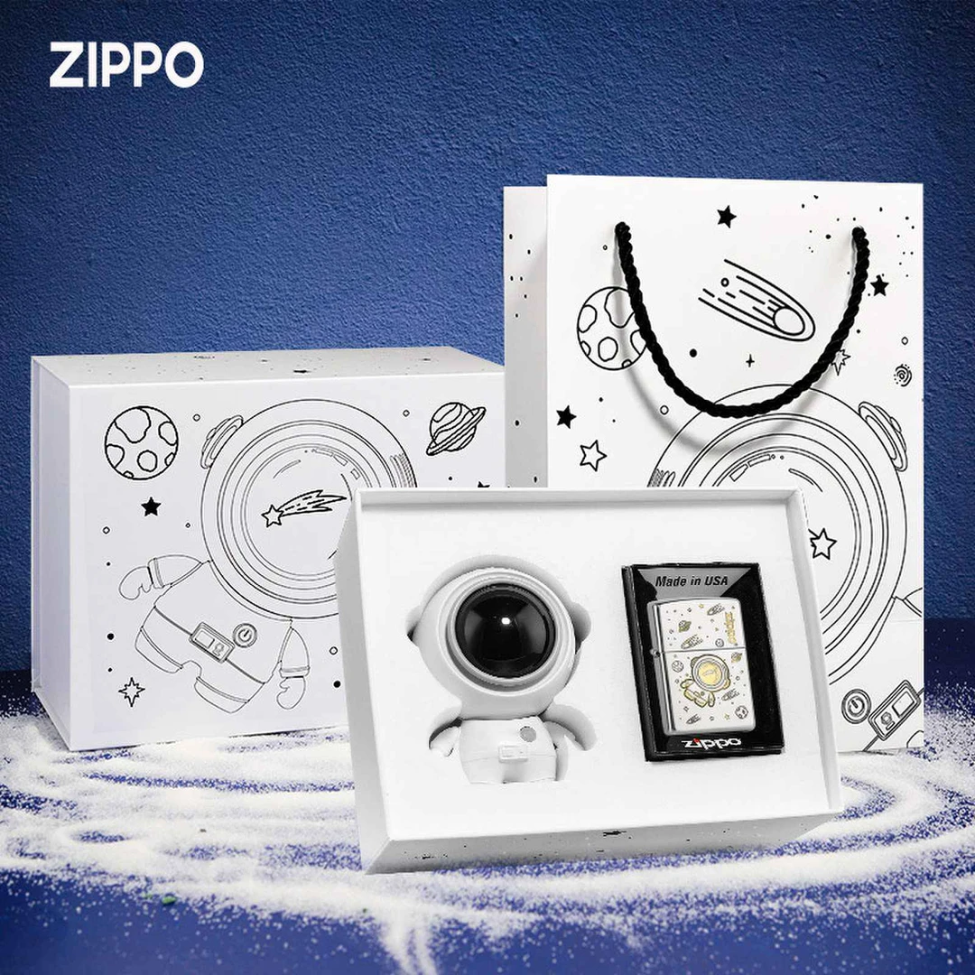 ZIPPO打火机正版正品深雕快乐星球太空手办男友礼盒防风DY8708DK