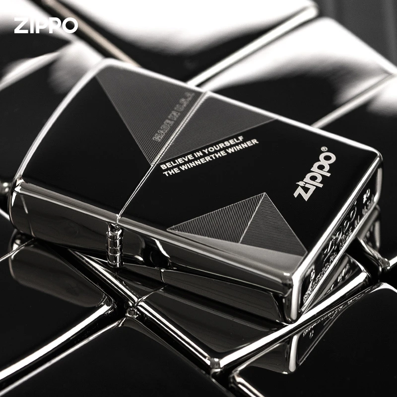 zippo打火机龙年礼盒芝宝防风黑冰品男商务空间七夕礼物DU8709BM