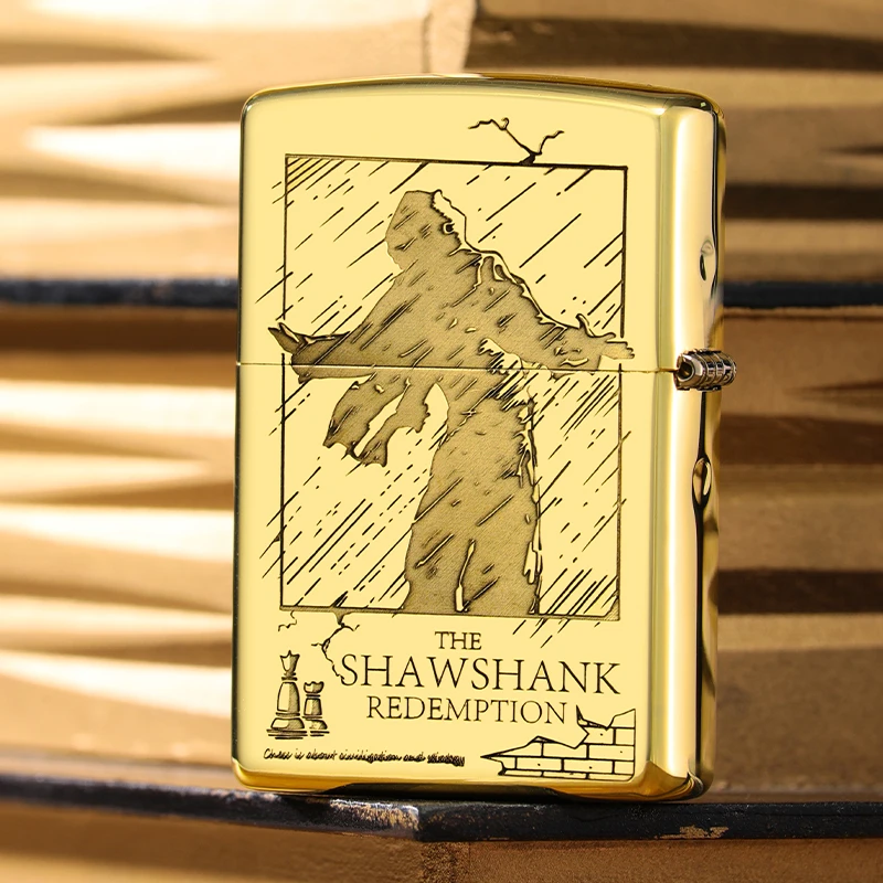 ZIPPO肖申克的救赎防风煤油打火机黄铜质感收藏送男生DY8719TZ