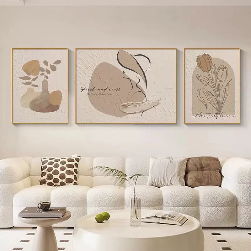 现代简约客厅挂画方形横款镶嵌抽象抽象装饰画