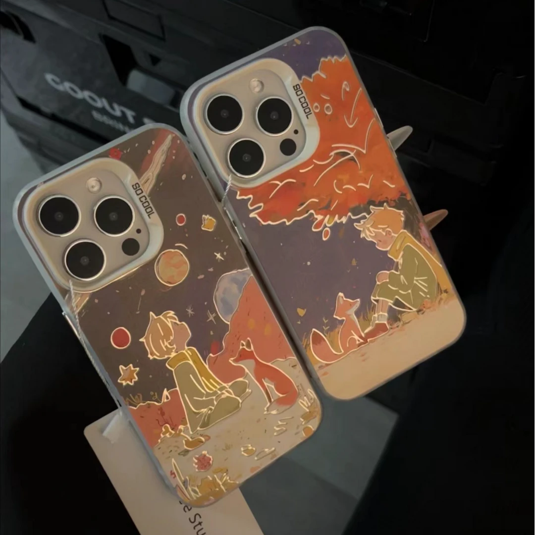 夕与空枫树星空小男孩元气壳适用iPhone手机壳苹果15华为小米oppo
