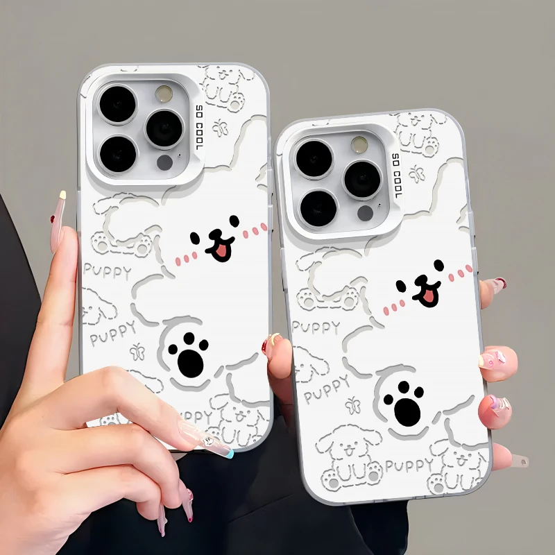 素描线条狗元气壳适用iPhone15/14/13手机壳苹果vivo华为小米oppo