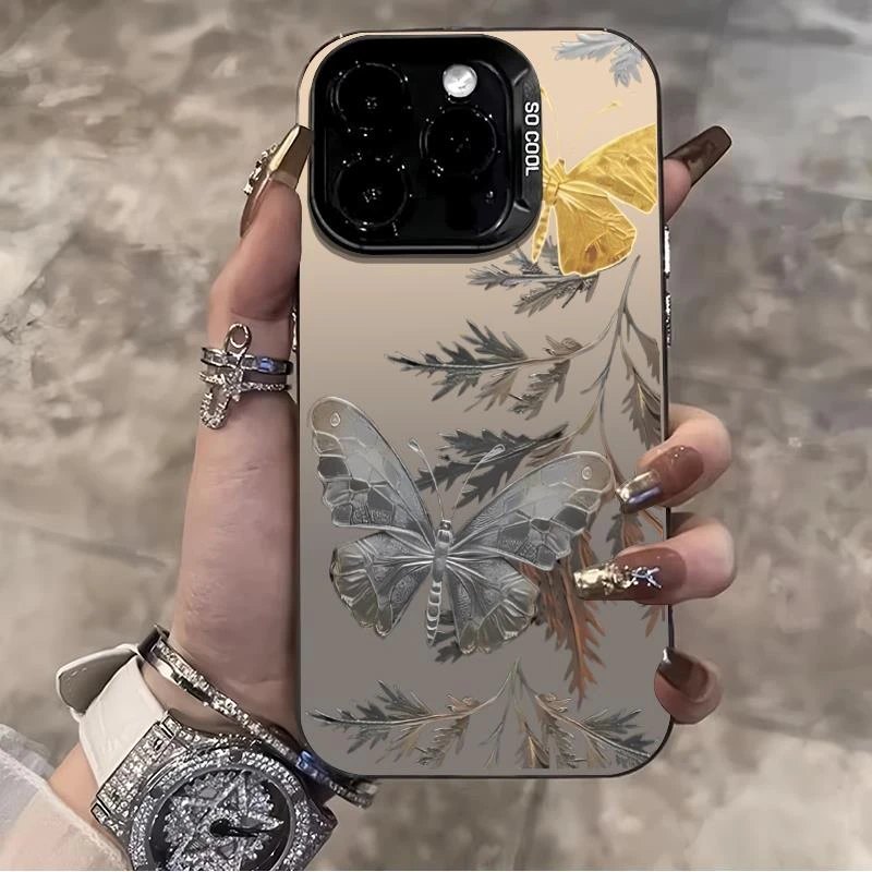 枯叶蝴蝶元气壳适用iPhone15/14/13手机壳苹果iphone12/11软可爱