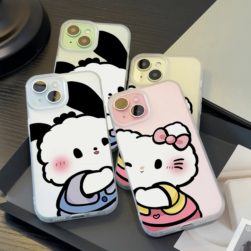 夕与空趴墙贴贴凯蒂猫亲肤壳适用苹果15手机壳iPhone13/14/12软11
