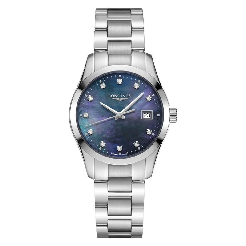 99新 Longines/浪琴 康铂386/全套/蓝盘钻刻/表径34mm/公价10800