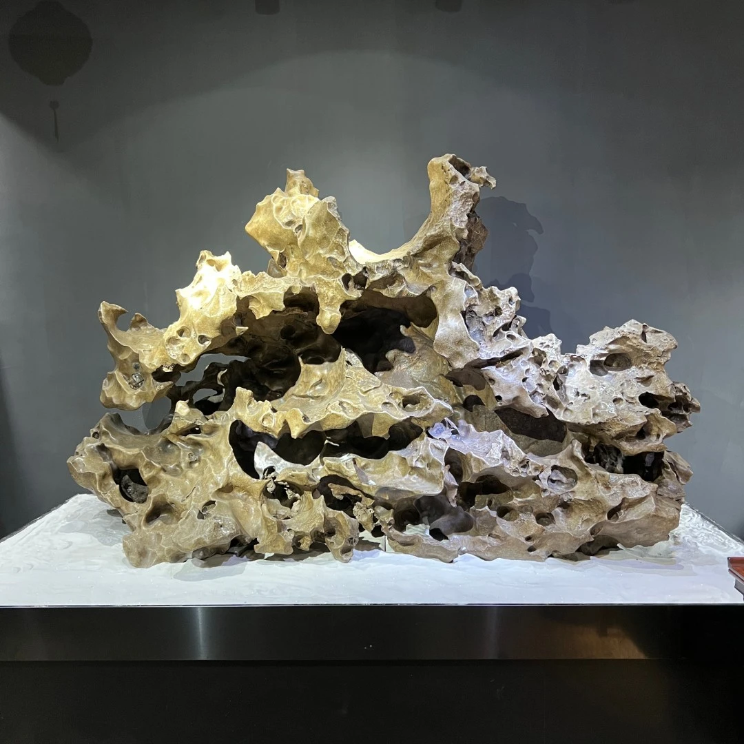 红水河手工北丹石玄关陶瓷奇石摆件茶室太湖石中式工艺品创意精美