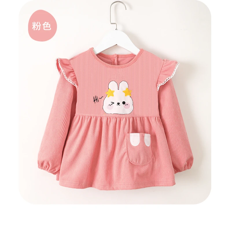 女童韩版秋冬长袖罩衣宝宝外穿灯芯绒反穿衣婴儿吃饭防水防脏围裙