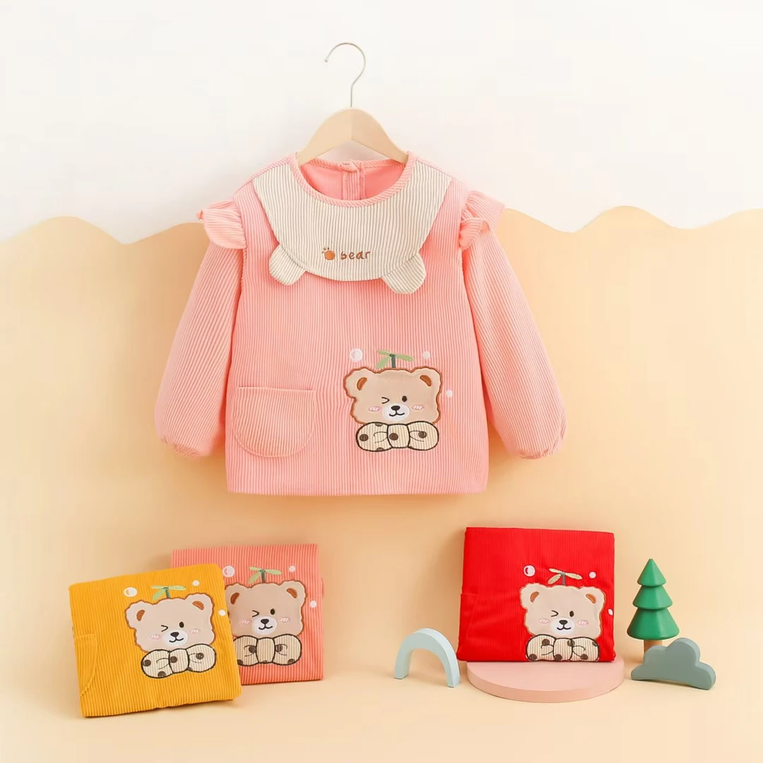 儿童罩衣甜美公主裙反穿衣秋冬加厚保暖防脏速干