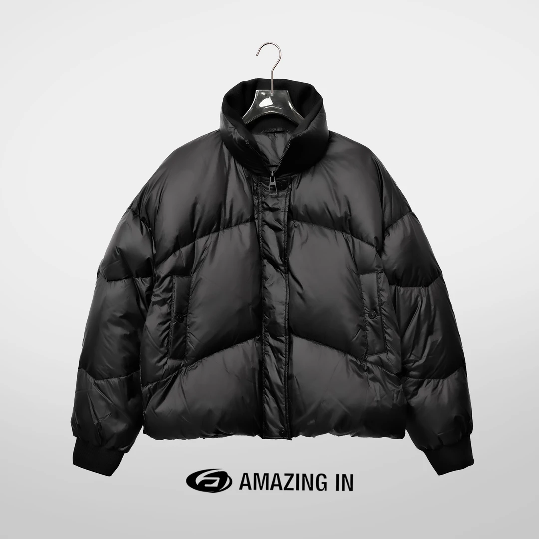 AMAZING IN 秋冬时尚领里螺纹设计短款鹅绒服 A240619-JY-XY227