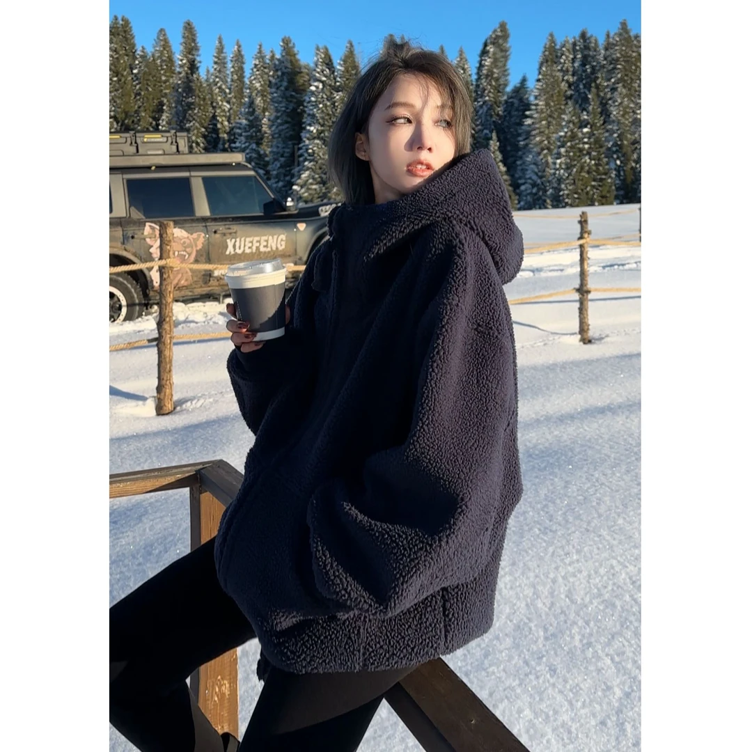 AMAZING IN | 精梳棉 | 摇粒绒连帽宽松拉链外套A241110-ZN-98143