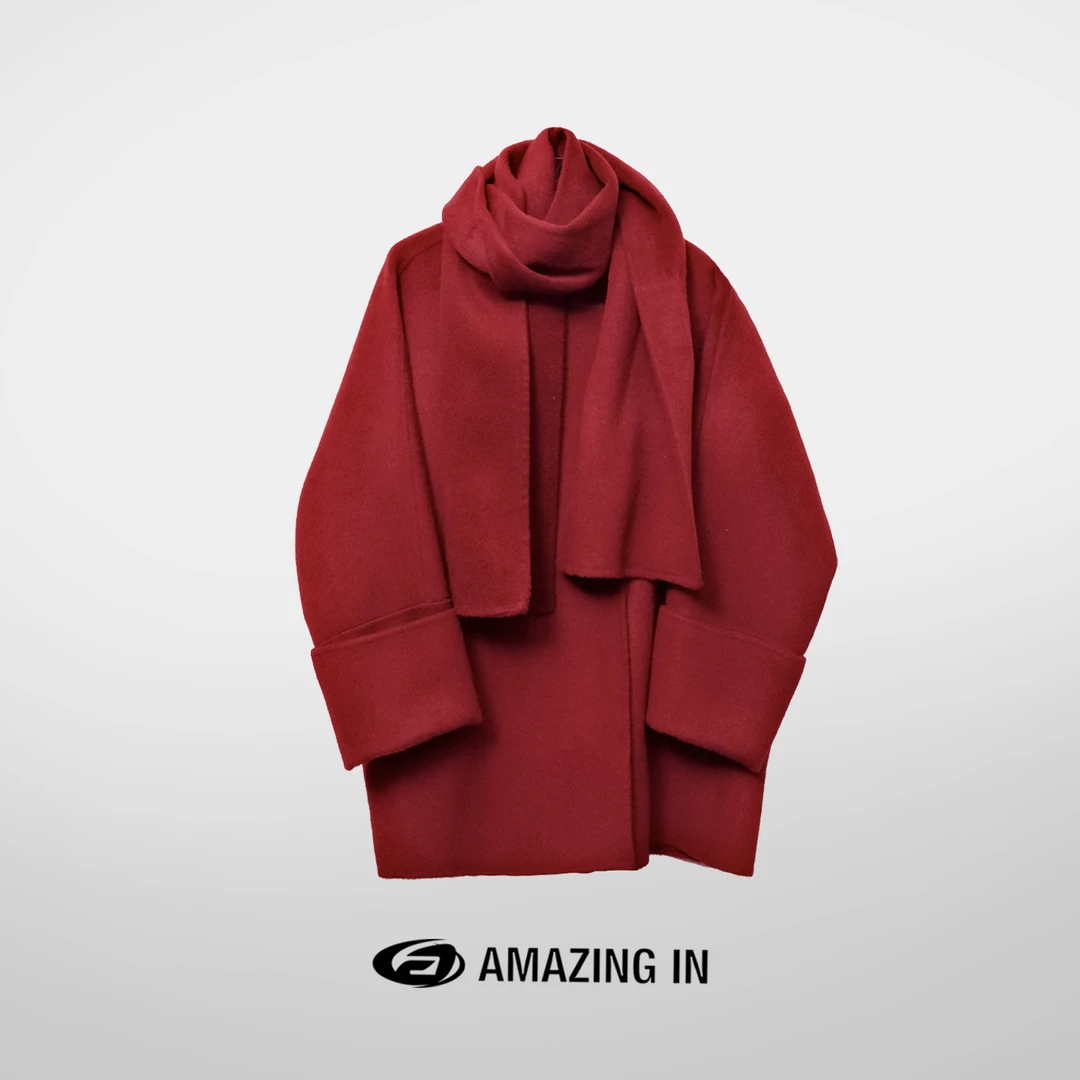 AMAZING IN 骆驼绒大衣秋冬简约轻奢新年战袍A240105-DKX-LH-2406