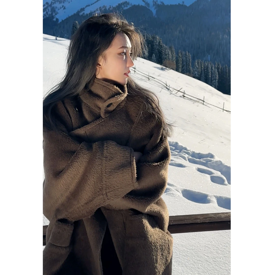 AMAZING IN | 苏力羊驼毛x羊毛 | 铜氨大衣外套A241108-YL-10235