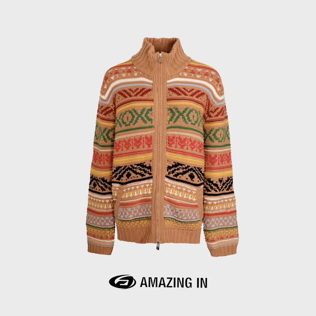 【破价】AMAZING IN “落日回信”秋冬提花绵羊毛外套A23824-ZX-24003