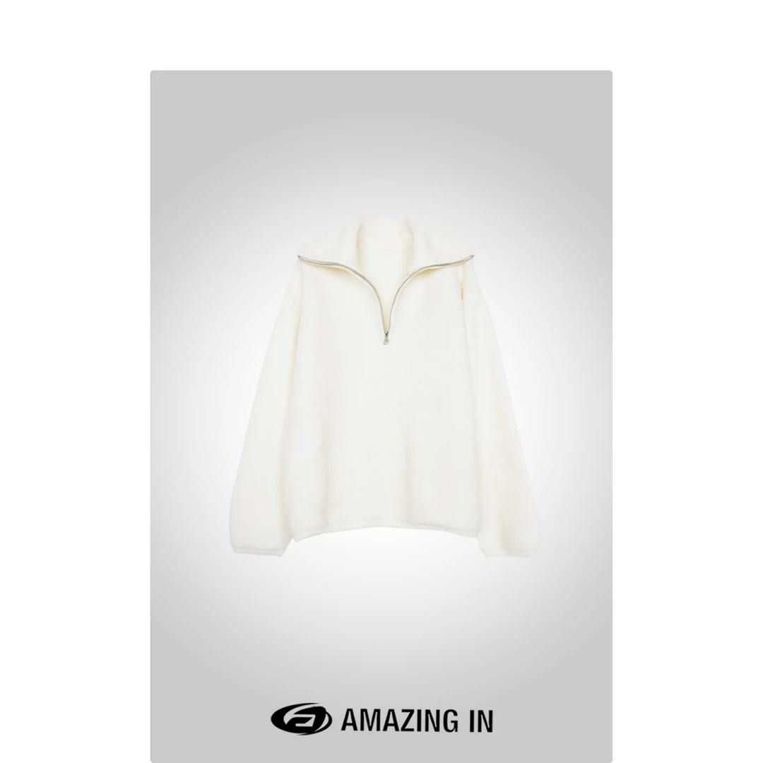 AMAZING IN | 1oo%羊毛 | 百搭半拉链翻领卫衣 A241207-TTFS-p24