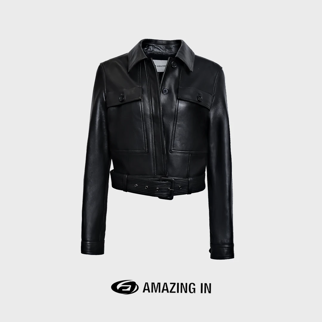 【破价】AMAZING IN “风暴”高奢绵羊皮衣短外套A231001-HZSJ96050