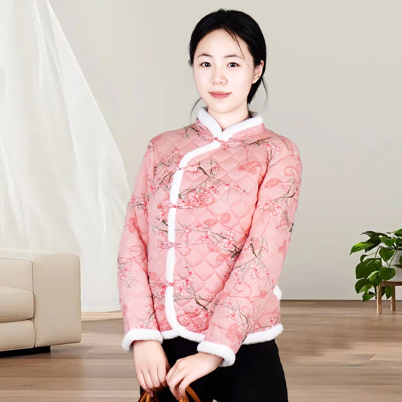 网红袄复古女款妈妈装棉服加厚中国风民族风中式复古气质