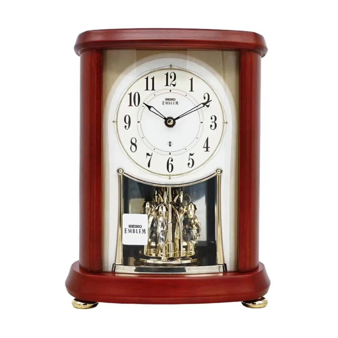 SEIKO精工钟表欧式复古客厅装饰摆件时尚高档实木座钟台钟AHW566B