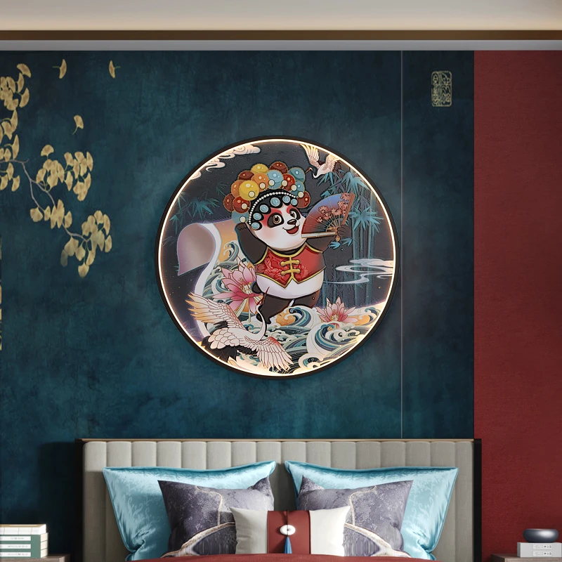 新中式壁画灯书房茶室客厅装饰画背景墙灯具中国风卧室走廊玄关