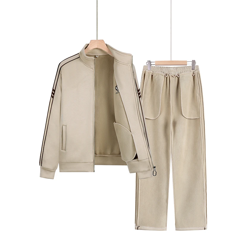 2024新款妈妈装加绒休闲套装