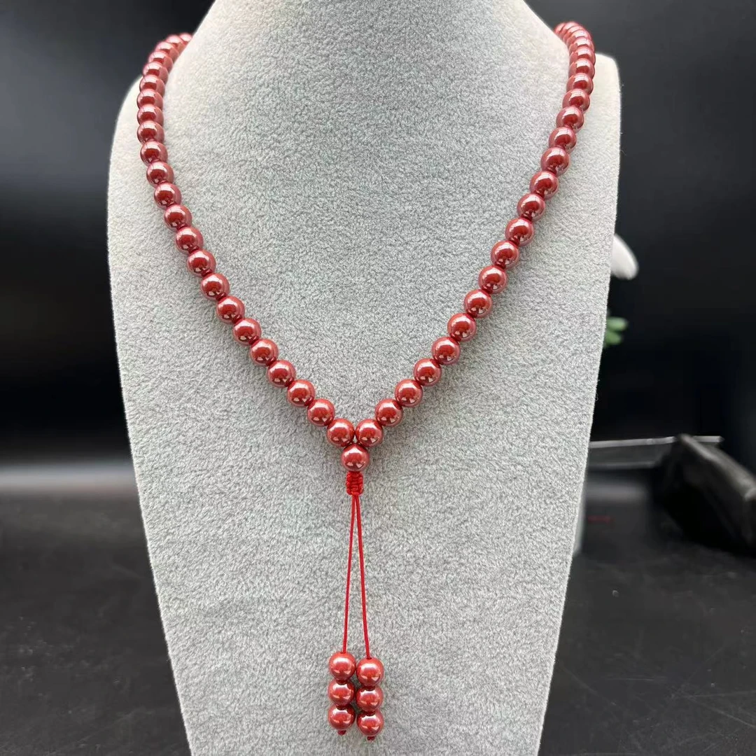 含辰砂工艺品 DW026 帝王色经典108颗多圈素圈珠串8mm