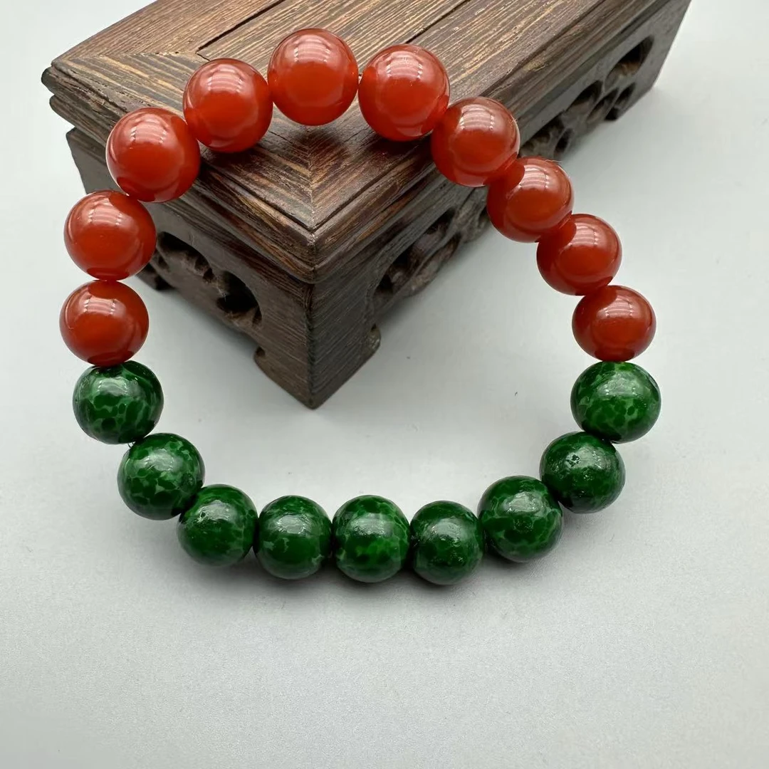 Z306-玛瑙配琉璃单圈设计款10mm手串