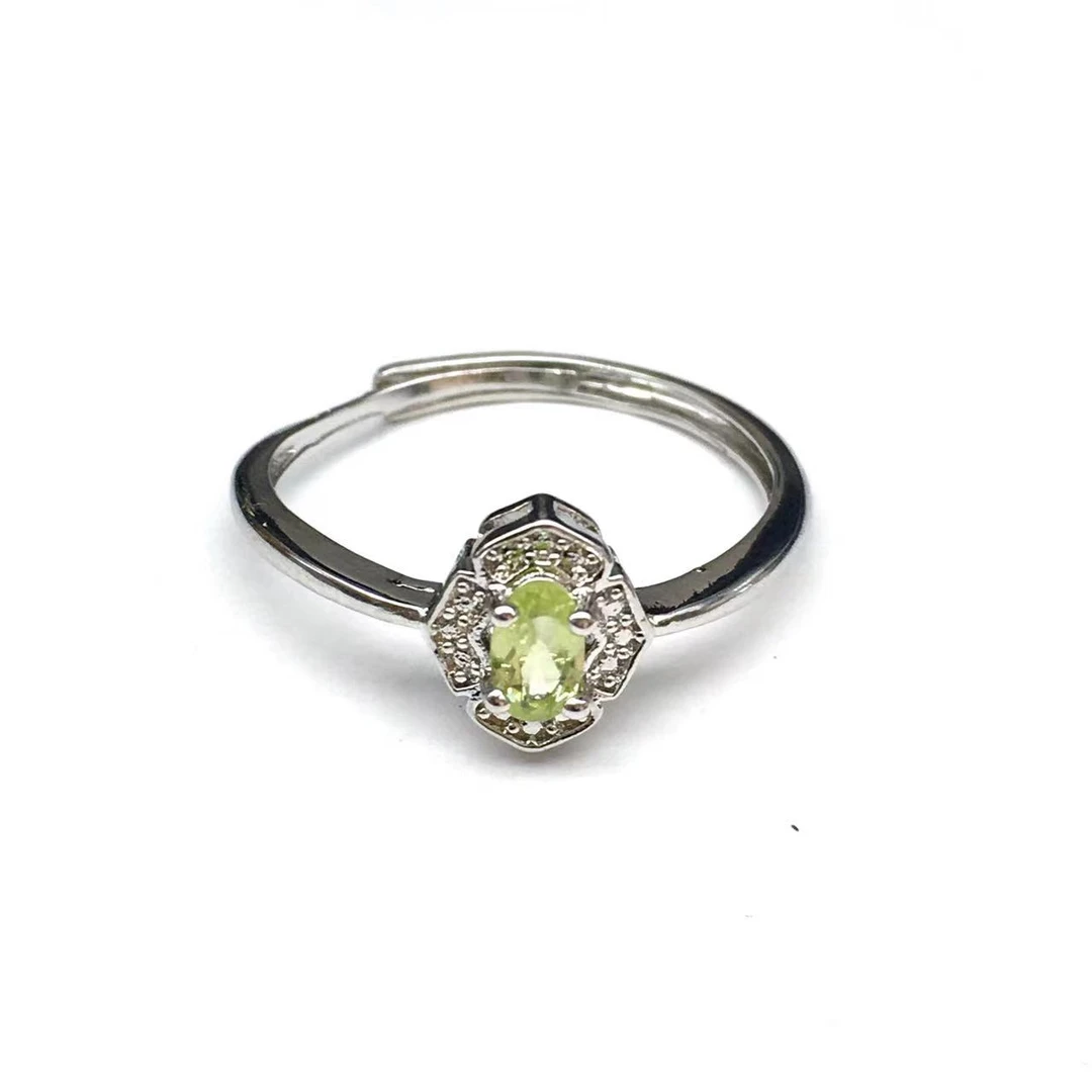 Z130-橄榄石小花时尚设计款活口戒指