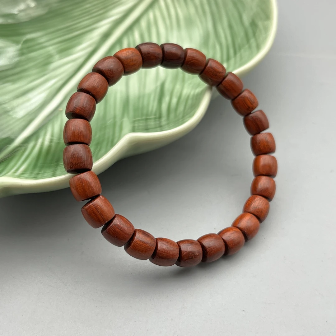 WW535-红檀直切桶珠8mm单圈手串