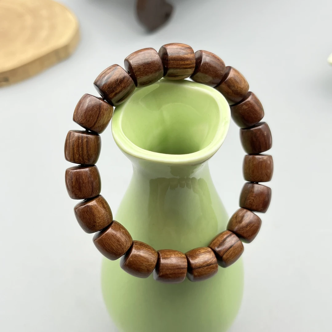 WW604-花梨直切款桶珠单圈10mm手串