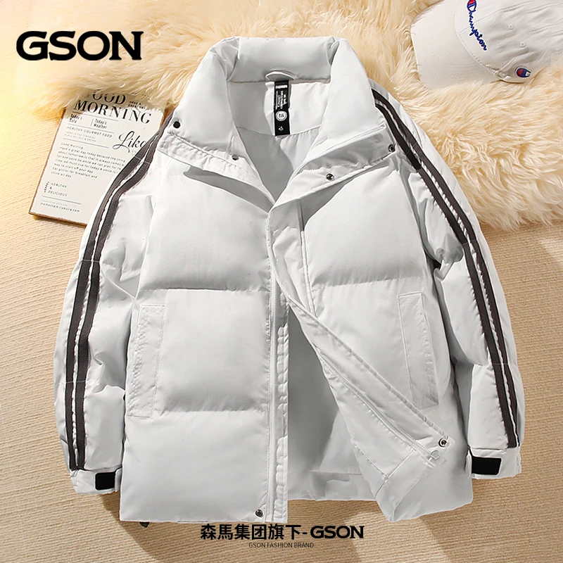 GSON男女同款秋冬季潮牌立领百搭加厚保暖外套棉服情侣时尚男棉袄