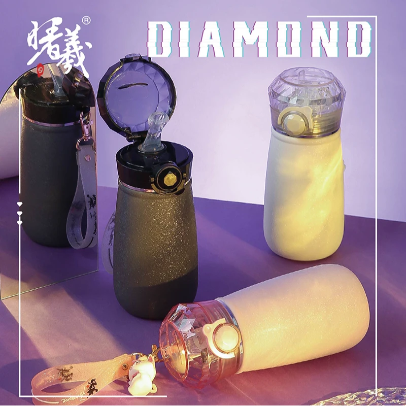 曙曦钻石保温杯创意简约便携食品级316不锈钢个性学生杯350ML