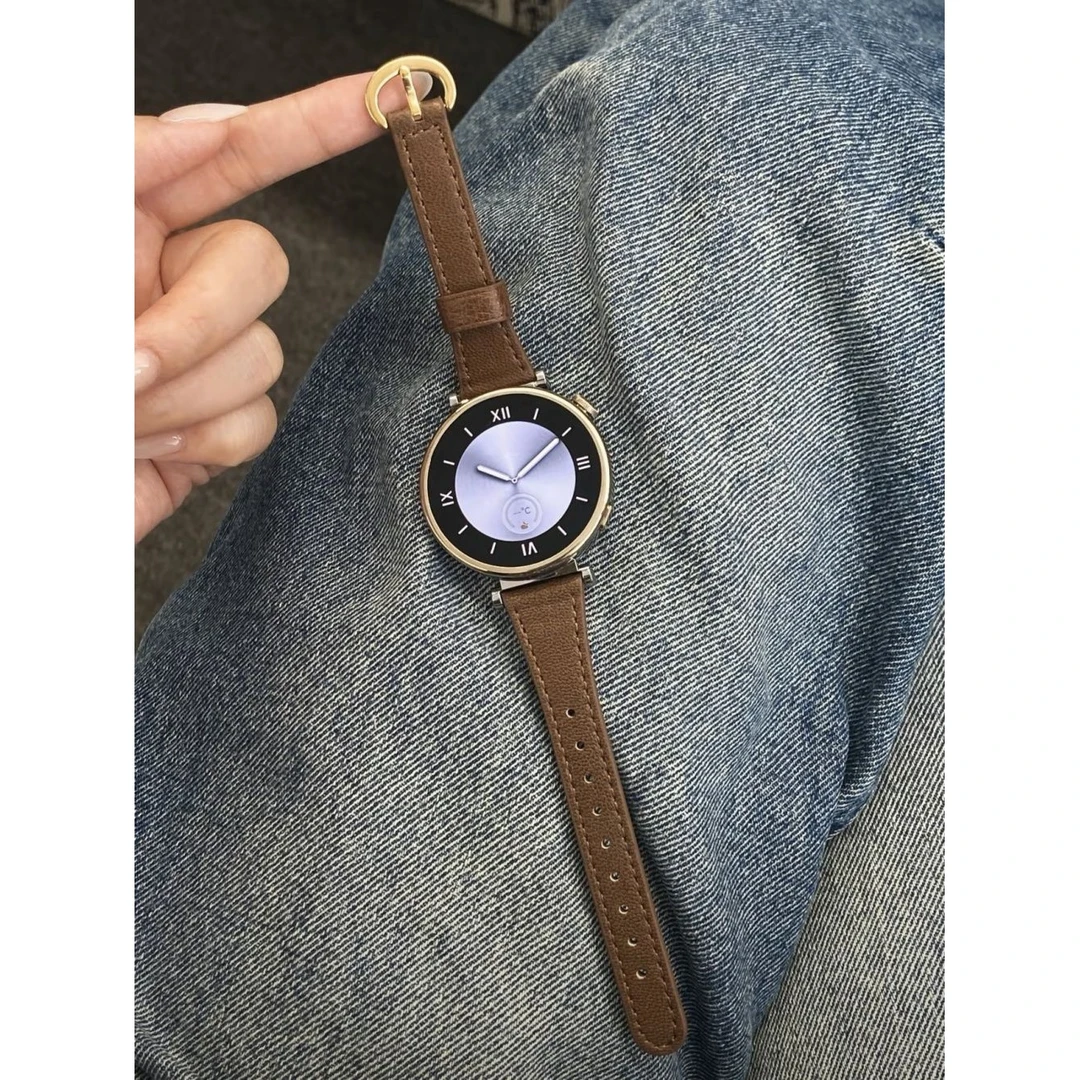 ins适用华为GT4细款小蛮腰真皮质表带watch432代秋冬18mm轻奢41mm