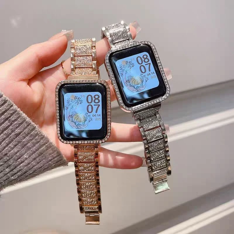 满天星Ultra适用applewatch苹果表带iwatch9876代金属镶钻表带SE