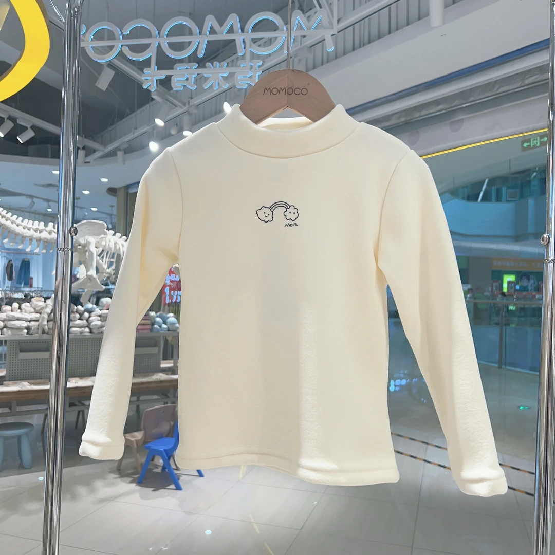 MOMOCO【355】儿童冬季百搭保暖加绒韩版云朵休闲打底衫76830239215