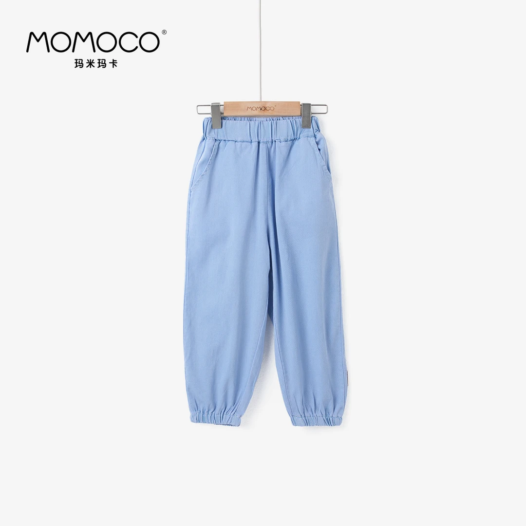MOMOCO儿童夏季休闲简约百搭贴标牛仔裤76230350002