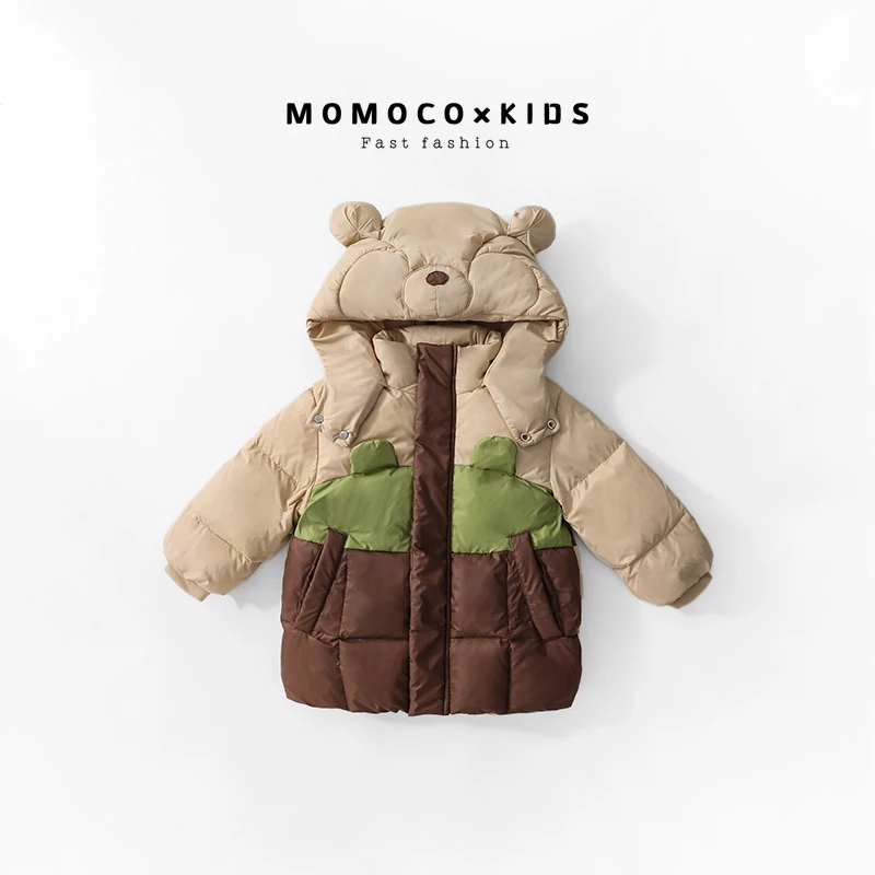 MOMOCO【214】儿童冬季百搭洋气加厚保暖小熊帽子羽绒服76410102027