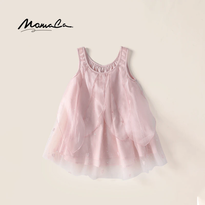 MOMOCO夏季欧若风女童无袖甜美可爱连衣裙洋气75630477018