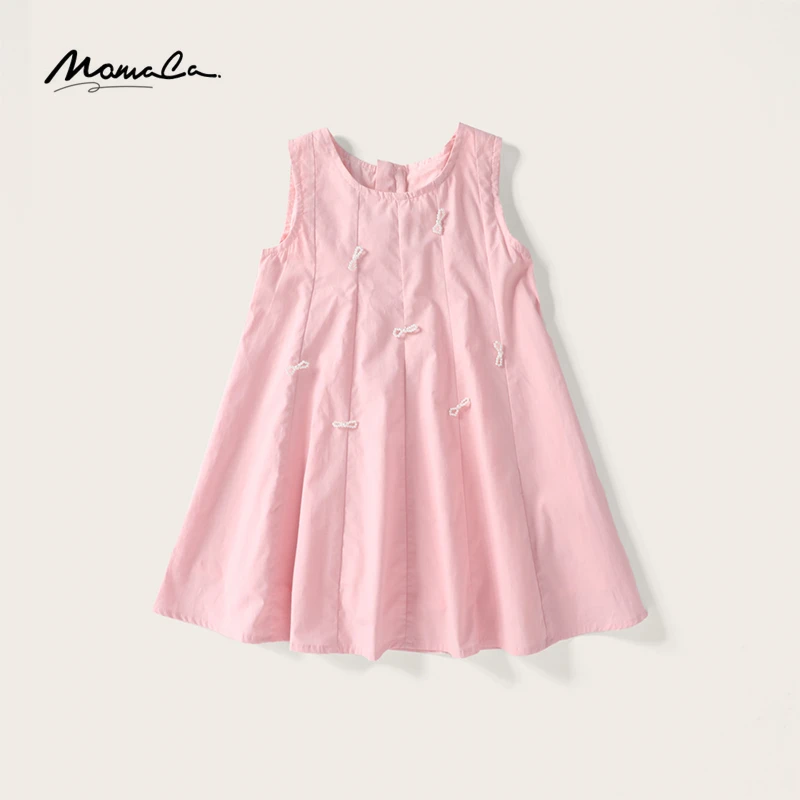 MOMOCO女童夏季新款儿童百搭洋气设计感棉布背心裙75630470068