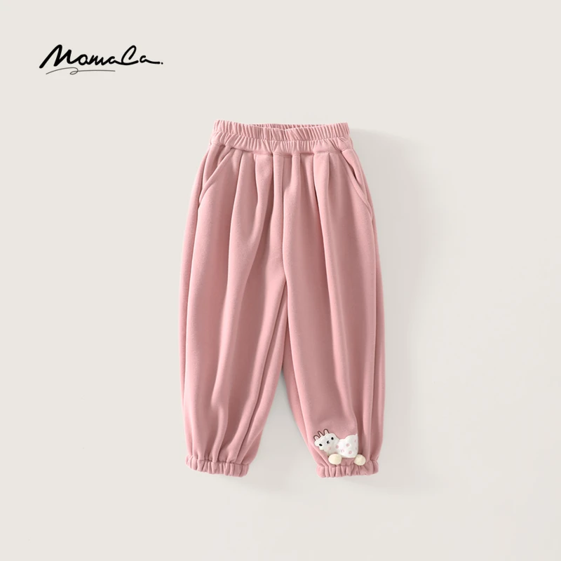 MOMOCO冬季新款女童时尚加绒甜美可爱小羊针织长裤75430358014