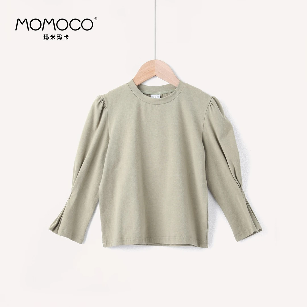 MOMOCO【590】儿童春秋时尚百搭不规则折叠袖T恤 71730235002