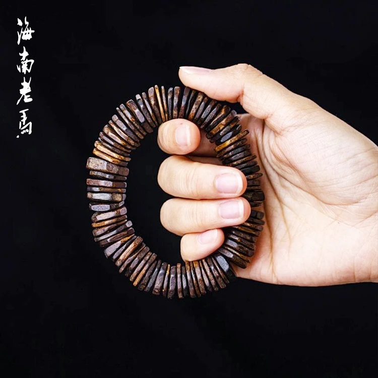 文莱沉香随型切片手串