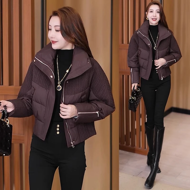 时尚洋气羽绒棉服女2025年冬季新款设计感减龄小个子短款棉衣外套