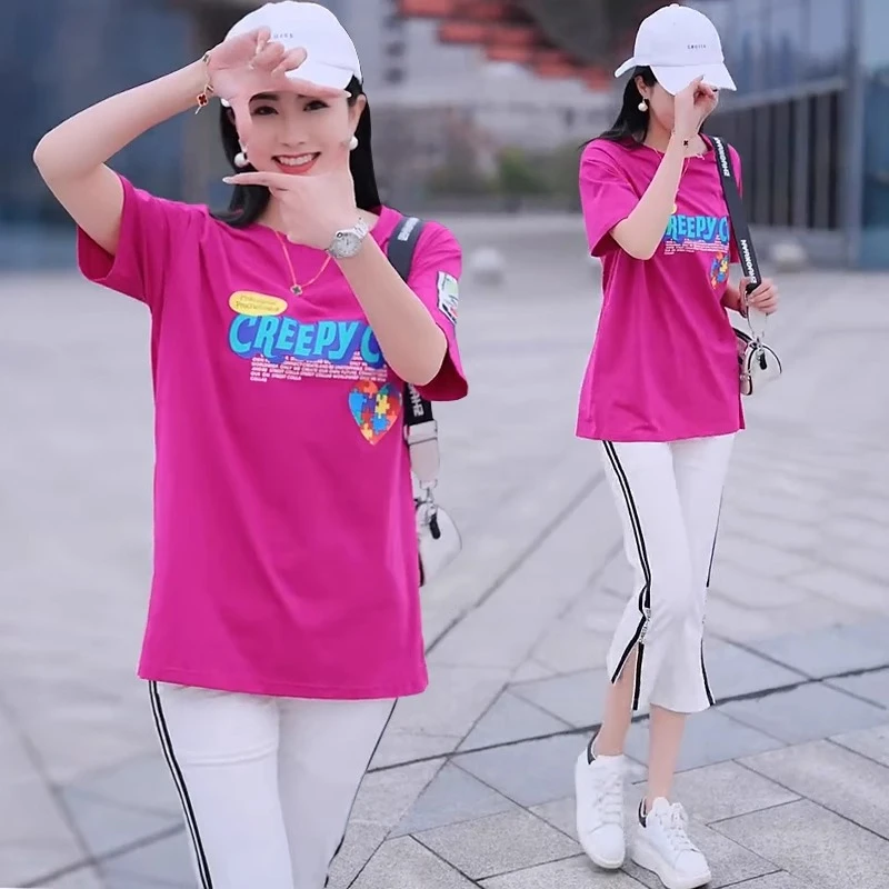 胖mm遮肚上衣藏肉短袖t恤女夏季2024新款宽松大码中长款半袖T恤