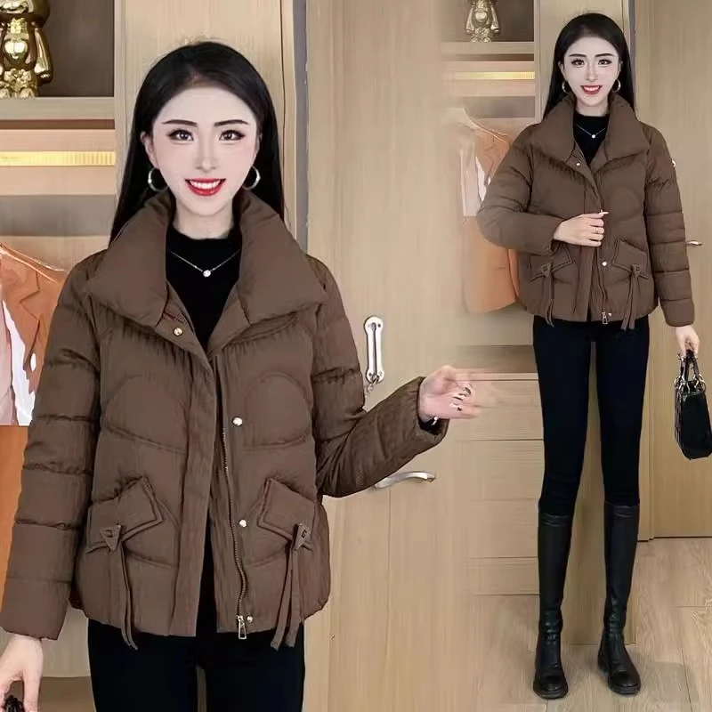 短款羽绒棉服女小个子2025冬天新款爆款时尚欧货洋气立领棉衣外套