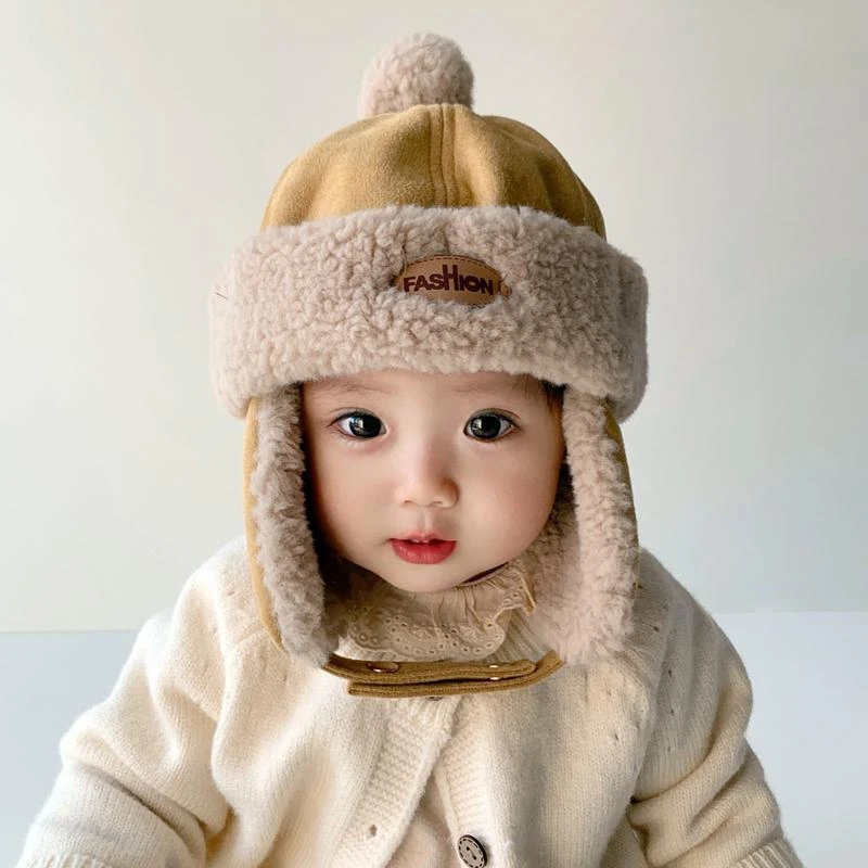 秋冬季宝宝保暖帽子儿童雷锋帽套头护耳帽男女瓜皮加绒加厚地主帽