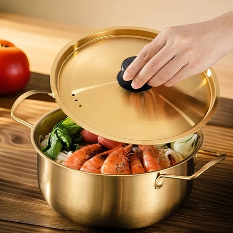 20CM韩式不锈钢家用加厚汤锅奶锅煮面锅煤气耐用大容量清洗方便