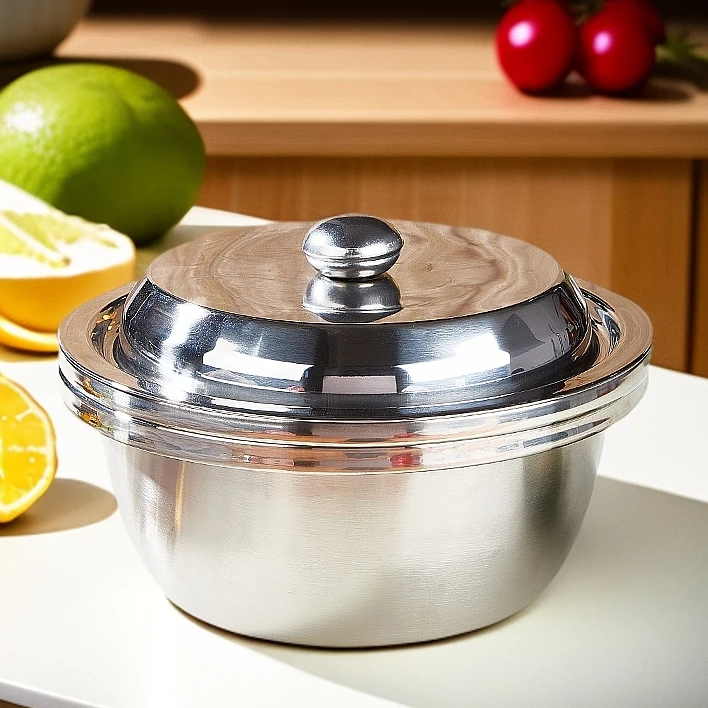 【28CM三件套】不锈钢盆带盖沥水盆厨房专用洗菜盆和面盆调料打蛋盆