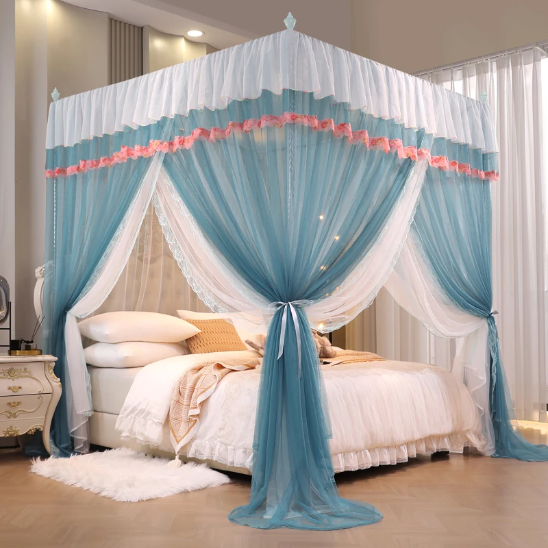防摔高级蚊帐家用卧室2023新款三开门1.5m/1.8米床公主风纹账床幔
