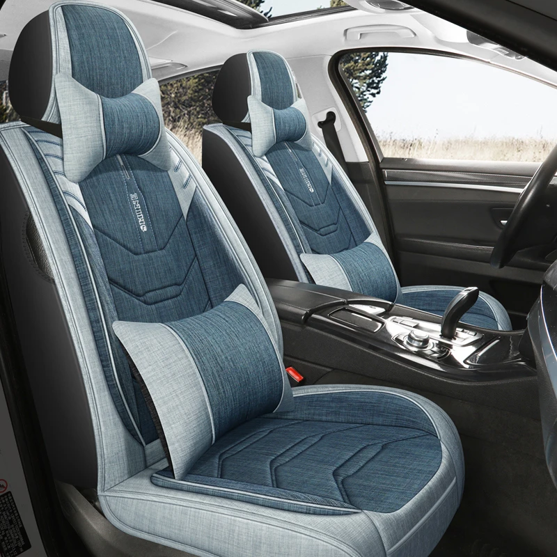 crv汽车坐垫套四季通用透气布艺座套五座车垫子全包围夏季xrv缤智