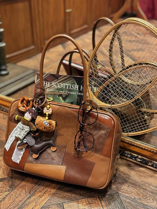 【泽楷的包】新品拼接撞色小众保龄球包美拉德腋下单肩包百搭托特包